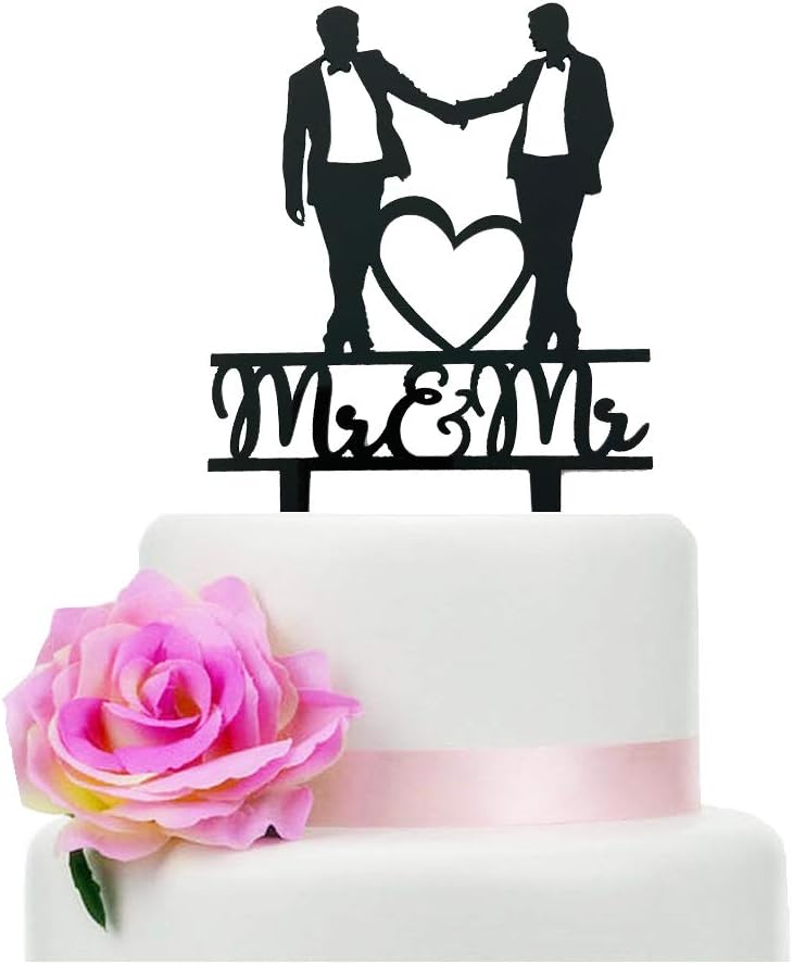 Men'S Grooming For Engagement - Mr & Mr Cake Topper, décoration