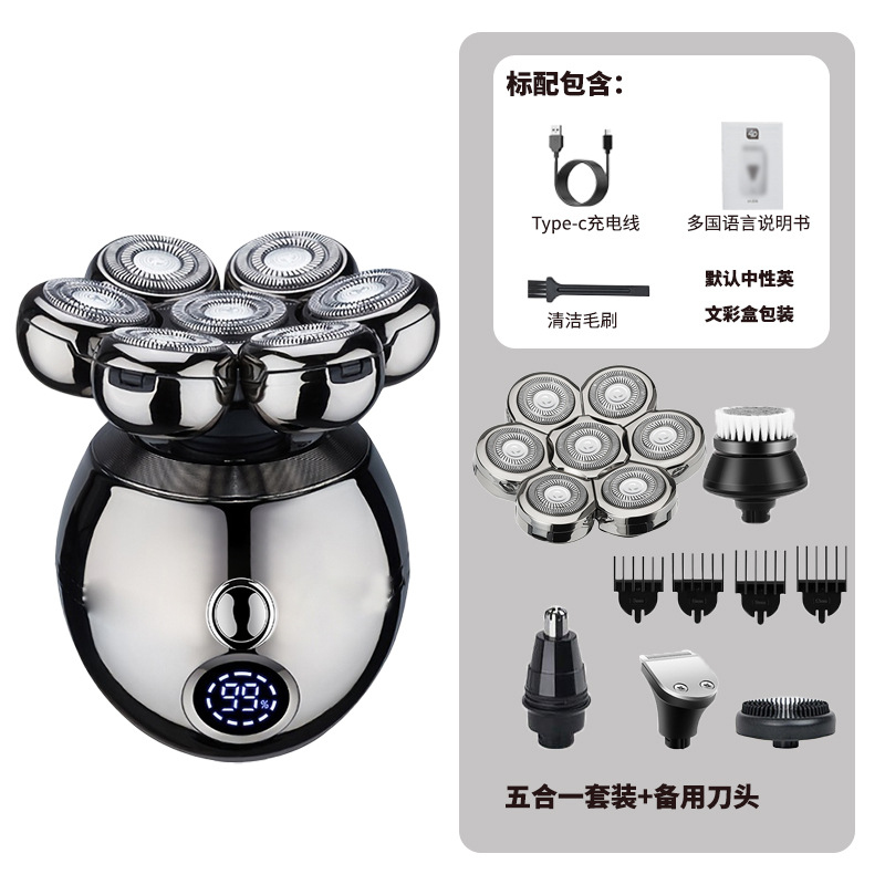 Men'S Grooming Razor Kit - Rasoir électrique multifonctionnel 5-en-1 pour hommes,