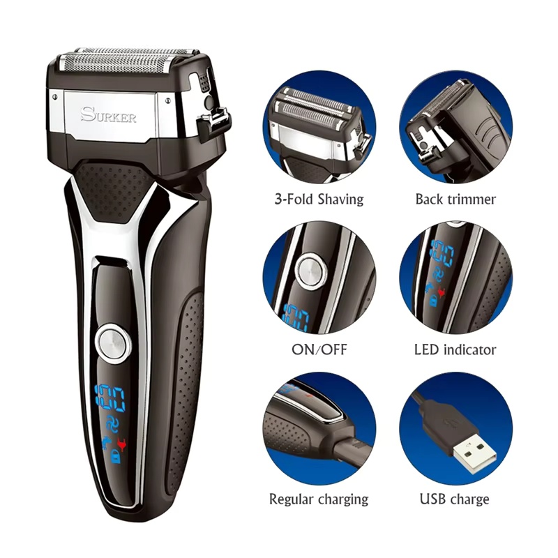 Men'S Grooming Razor Kit - Surker rasoir électrique pour hommes Rechargeable