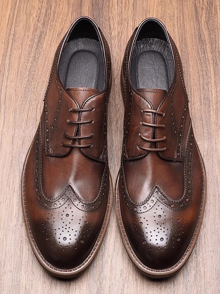 Brogue en cuir de vachette vér - Men'S Grooming Tips avis et prix