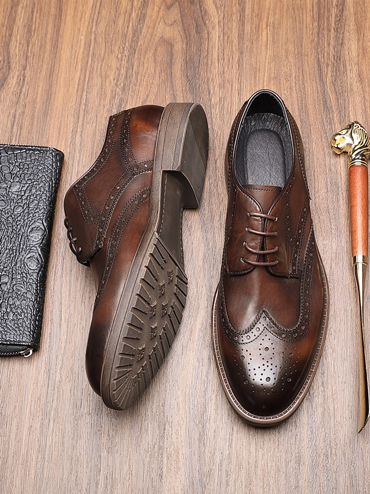 Brogue en cuir de vachette vér - Men'S Grooming Tips avis et prix